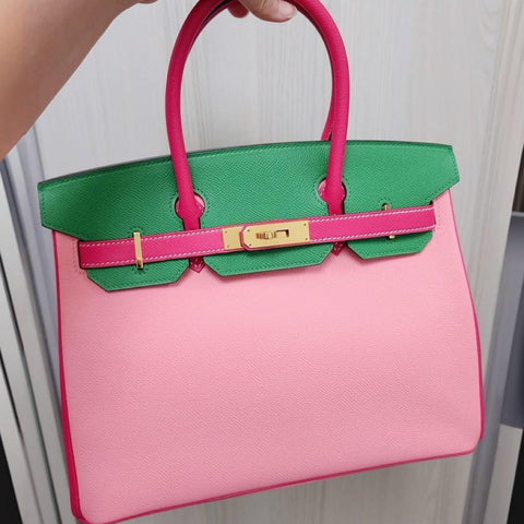 Birkin 30 Rose Confetti/Bamboo/Rose Tyrien Epsom