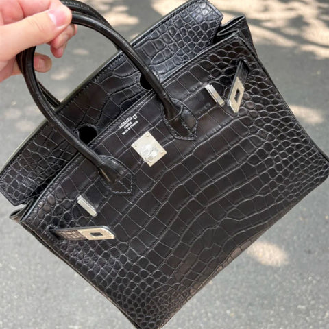 Birkin 25 Black Matte Alligator