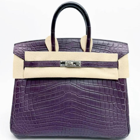 Birkin 25 Amethyst Matte Alligator