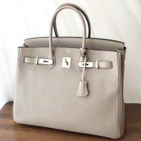 Birkin 35 Gris Toureterelle Togo