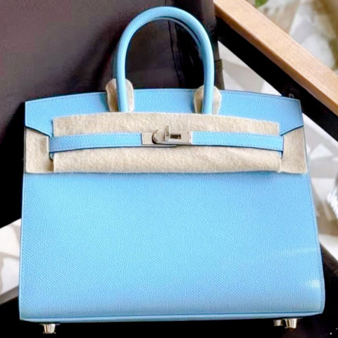 Birkin 25 Sellier Blue Celeste Epsom