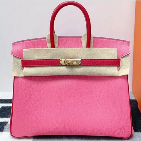Birkin 25 Rose Azalee/Casaque Epsom