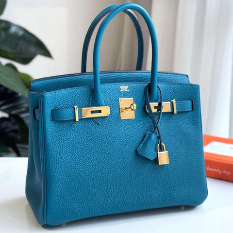 Birkin 30 Turquoise Clemence