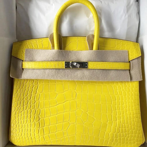 Birkin 25 Mimosa Matte Alligator