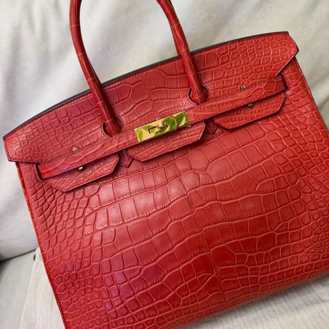 Birkin 35 Geranium Matte Alligator
