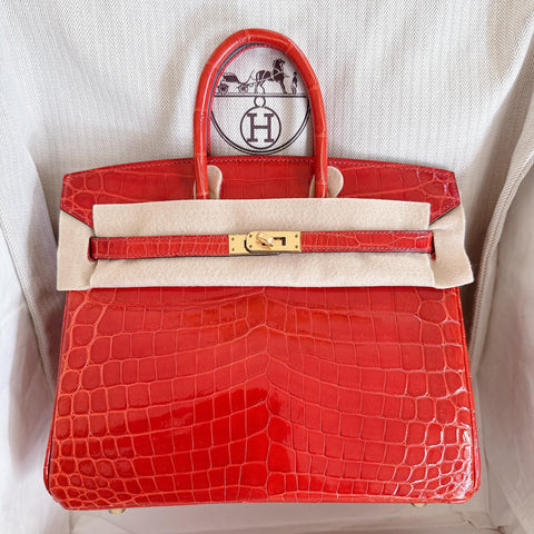 Birkin 25 Sanguine Shiny Niloticus