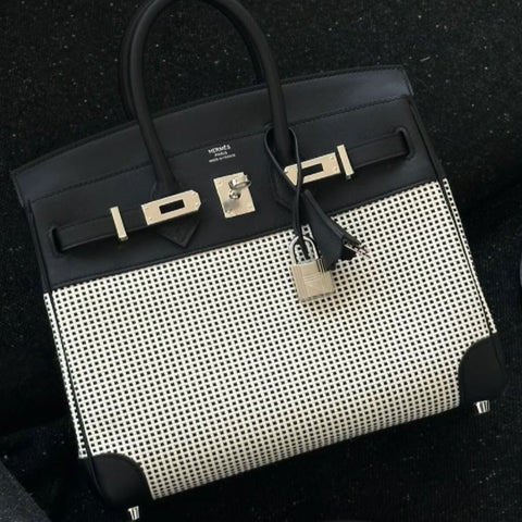 Birkin 25 Black Quadrille
