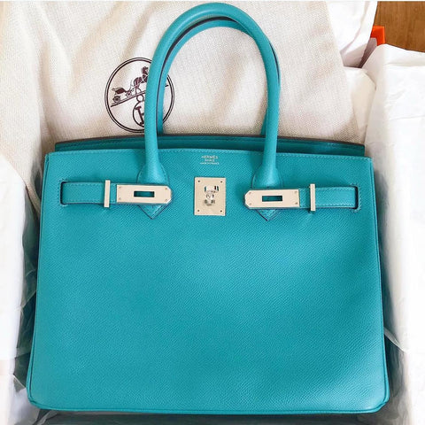 Birkin 30 Blue Paon Epsom
