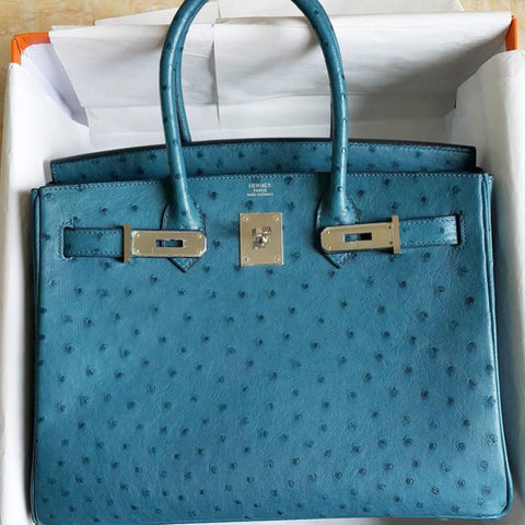 Birkin 30 Blue Cobalt Ostrich