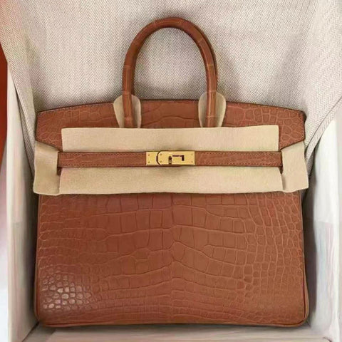 Birkin 25 Sellier Gold Matte Alligator