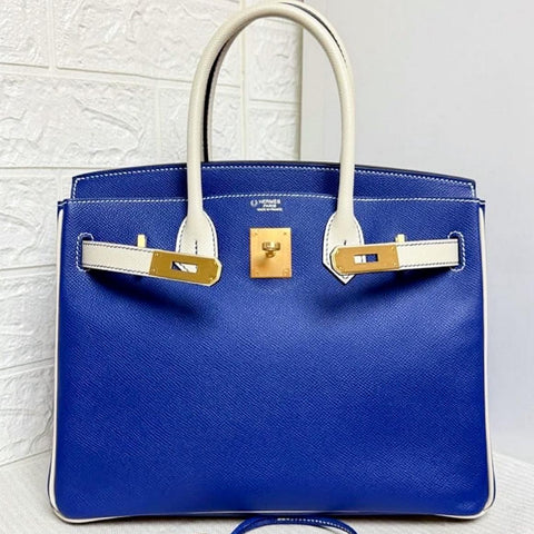 Birkin 30 Blue Electric/Craie Epsom