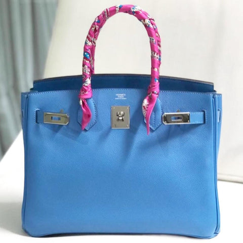 Birkin 30 Blue Paradise Epsom