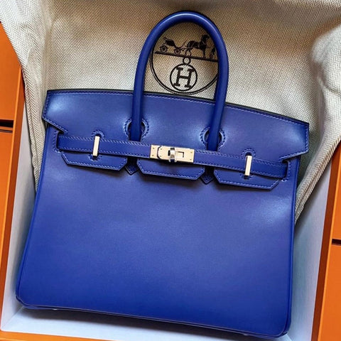 Birkin 25 Blue Electric Tadelakt