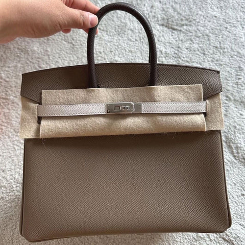 Birkin 25 Etoupe/Gris Pale/Ebene Epsom