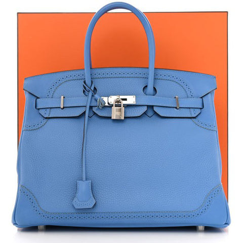 Birkin 35 Ghillies Blue Paradise Clemence