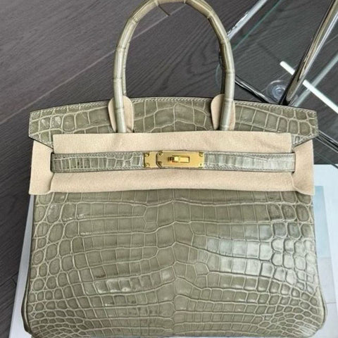 Birkin 30 Gris Tourterelle Shiny Niloticus