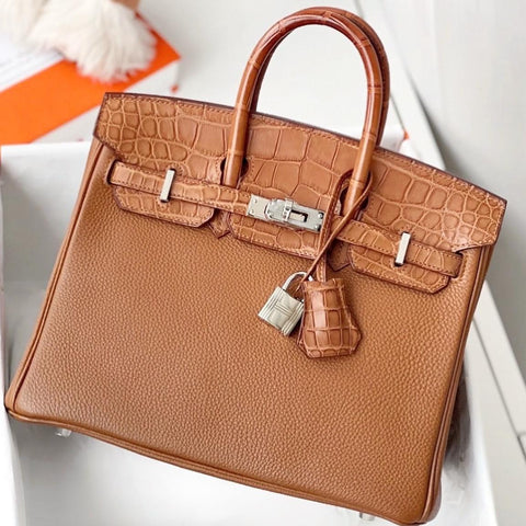 Birkin 25 Touch Gold Togo/Matte Alligator