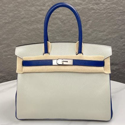 Birkin 30 Gris Perle/Blue Sapphire Chevre