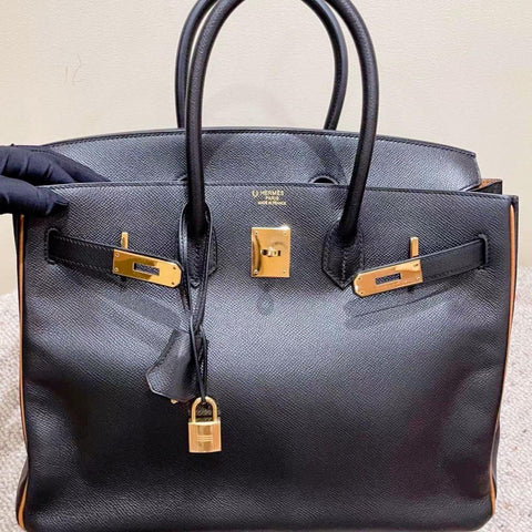 Birkin 35 Black/Gold Epsom