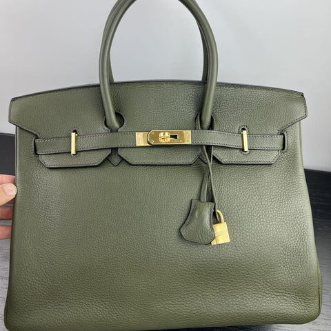 Birkin 35 Vert Olive Clemence