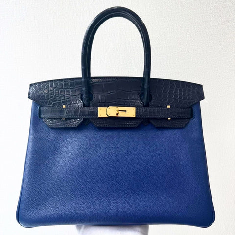 Birkin 30 Touch Blue Sapphire Novillo/Matte Alligator