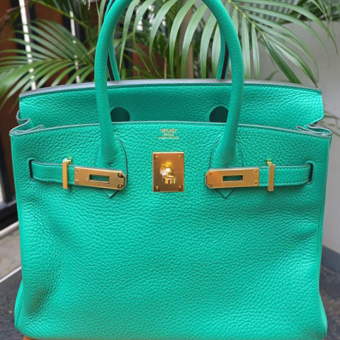 Birkin 30 Vert Jade Clemence