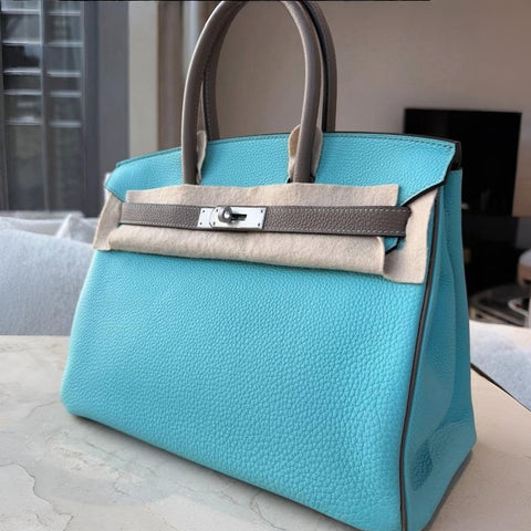 Birkin 30 Blue Atoll/Etoupe Togo