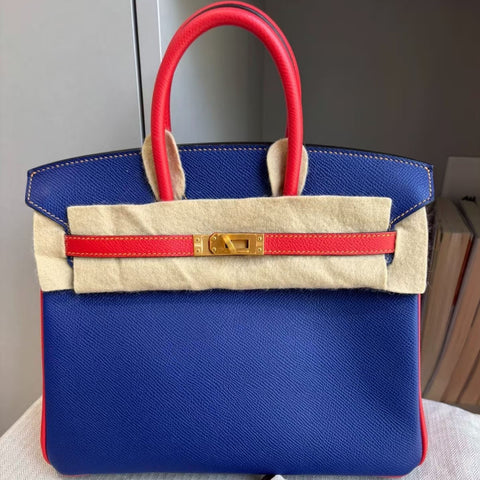 Birkin 25 Blue Electric/Rouge Casaque Epsom