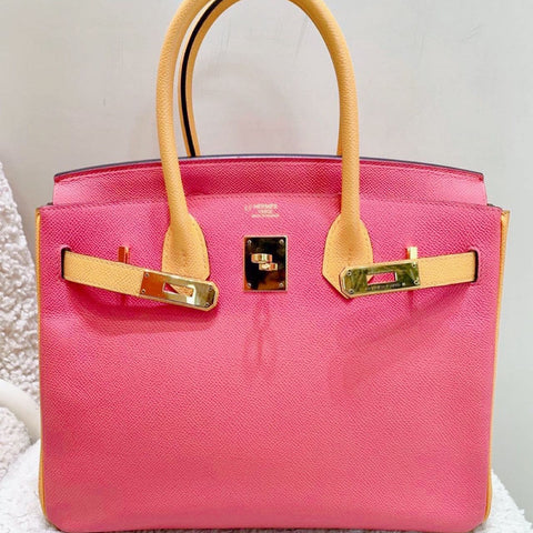 Birkin 30 Rose Azalee/Jaune d'Or Epsom