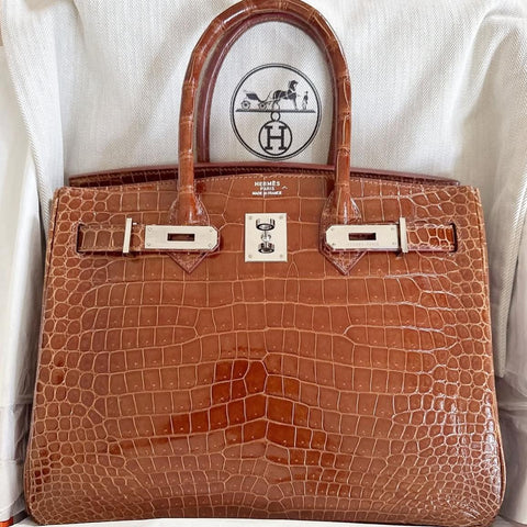 Birkin 30 Miel Shiny Porosus