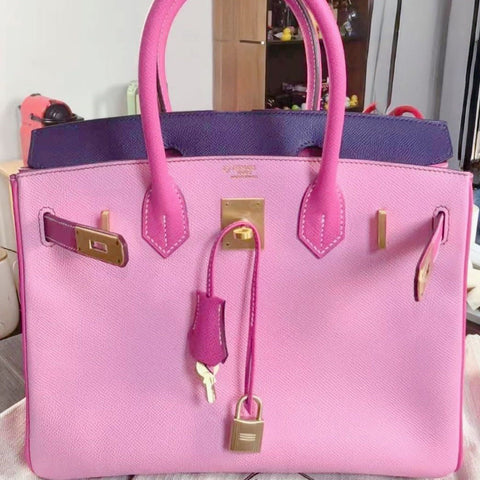 Birkin 30 Bubblegum/Rose Tyrien/Iris Epsom