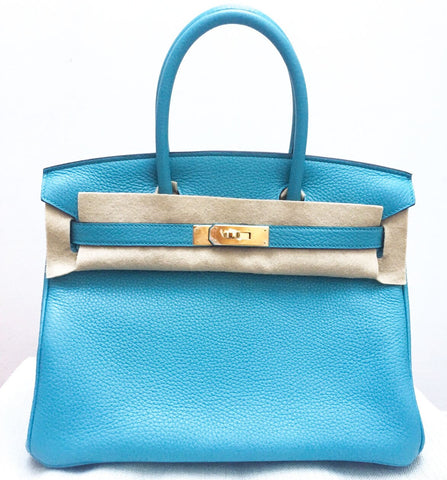 Birkin 30 Blue Saint Cyr Clemence