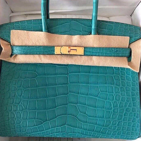 Birkin 30 Blue Paon Matte Alligator