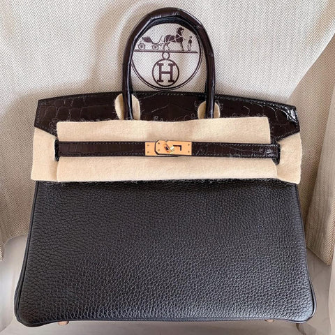 Birkin 25 Touch Black Alligator/Togo