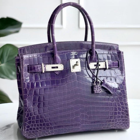 Birkin 30 Violet Shiny Niloticus