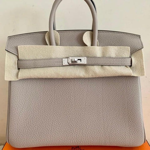 Birkin 25 Gris Tourterelle Togo