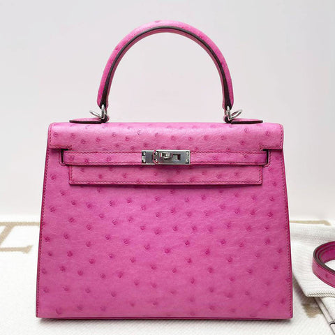 Kelly 25 Sellier Fuchsia Ostrich