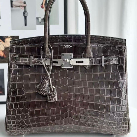 Birkin 30 Graphite Shiny Niloticus