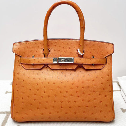Birkin 30 Tangerine Ostrich