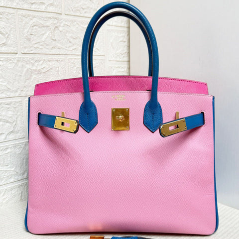 Birkin 30 Bubblegum/Rose Tyrien/Mykonos Epsom