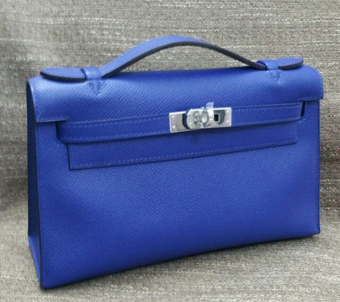 Kelly Pochette Blue Electric Epsom