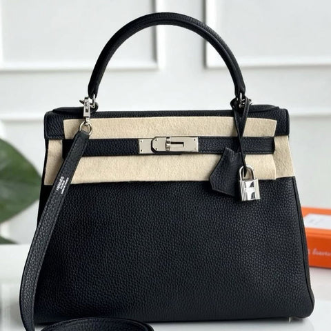 Kelly 28 Black Togo