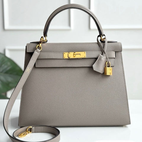 Kelly 28 Sellier Gris Asphalt Epsom