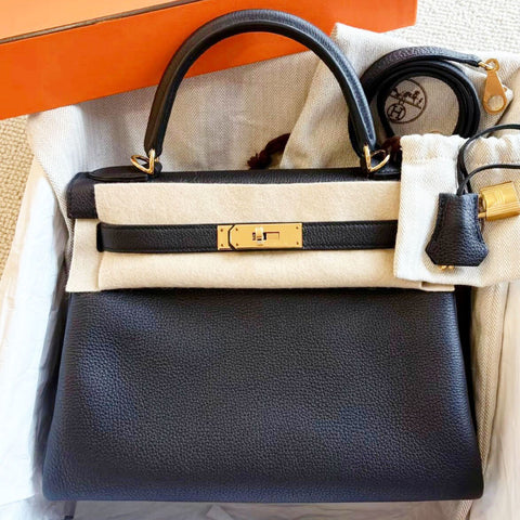 Kelly 28 Black Togo