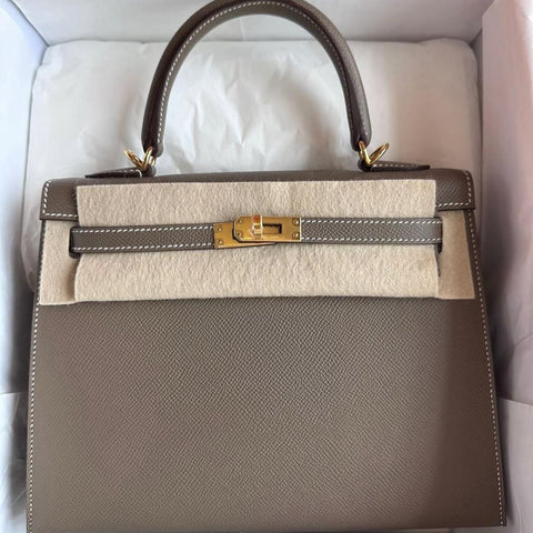 Kelly 25 Sellier Etoupe Epsom
