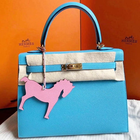 Kelly 25 Sellier Blue du Nord Epsom