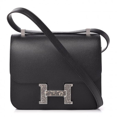 Constance 24 Black Monsieur Lizard Buckle