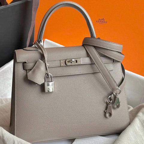 Kelly 25 Sellier Gris Asphalt Epsom