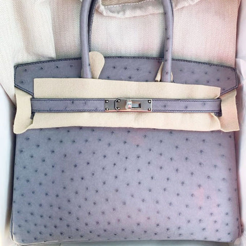 Birkin 30 Gris Agate Ostrich