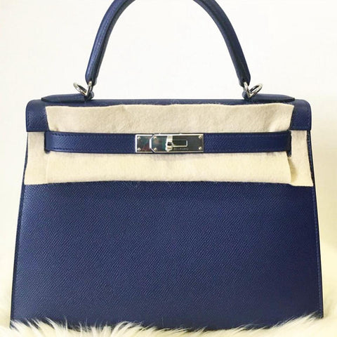 Kelly 28 Sellier Blue Sapphire Epsom